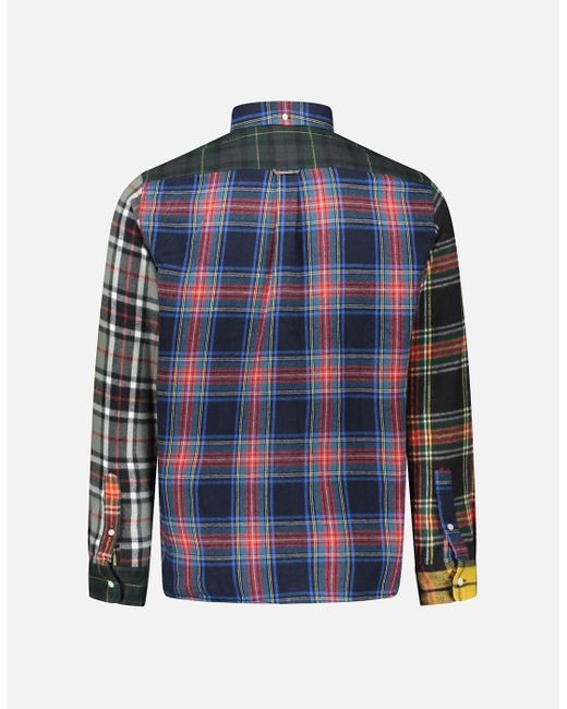 Beams Plus Gray Check Panel Shirt for men
