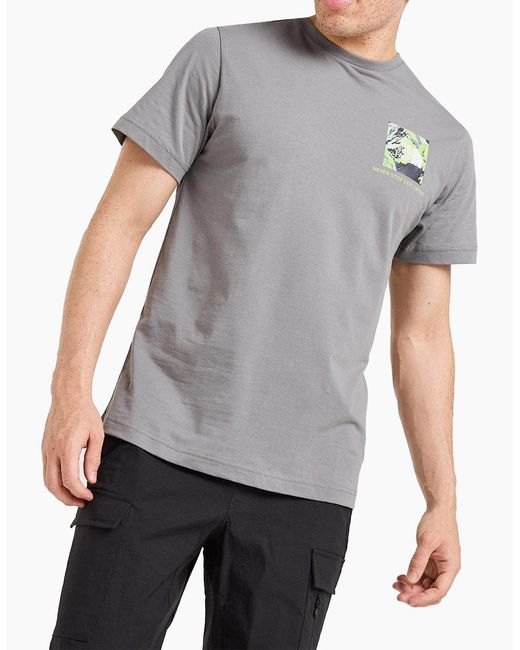 The North Face Gray Heat Map T Shirts Short Sleeve Crew Neck Tee for men
