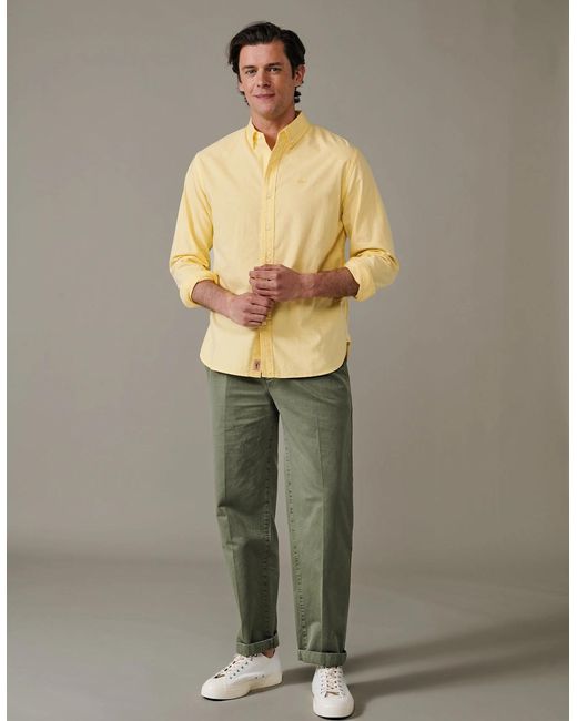 aubi Yellow Horkstow Lightweight Relaxed Oxford Shirt for men