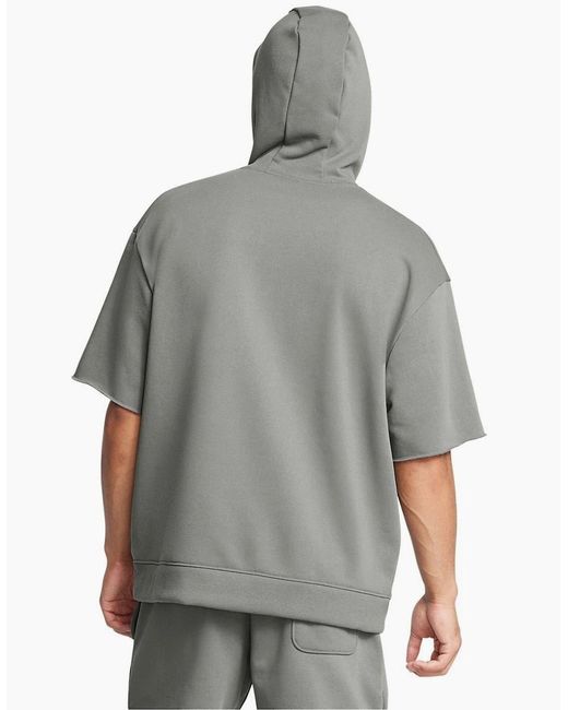 Under Armour Gray Relaxed Fit Drop Shoulder Hooded Sweatshirt for men