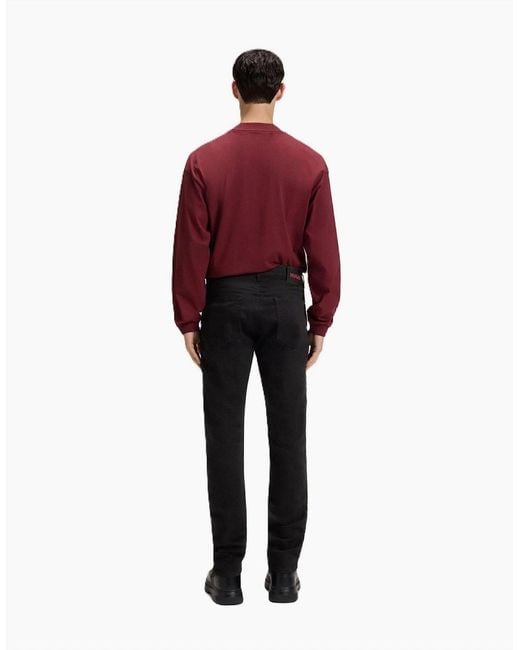 Boss Black Mid Rise Slim Fit Five Pocket Jeans for men
