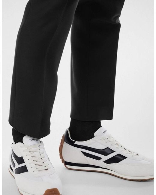 Tom Ford White Suede + Tech Fabric Mick Sneakers for men