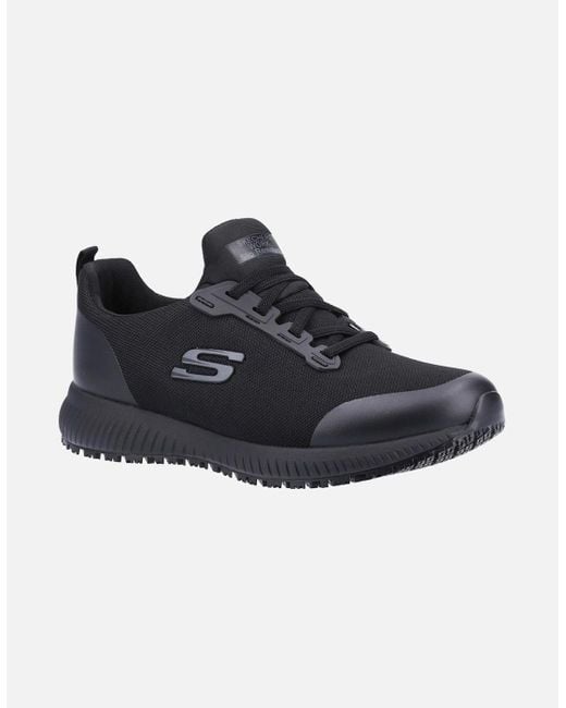 Skechers Black Squad Wide Slip Resistant Safety Shoes