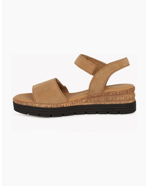 Gabor Brown Shout Wedge Heel Sandals