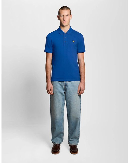 Lyle & Scott Blue Cotton Polo Shirt for men