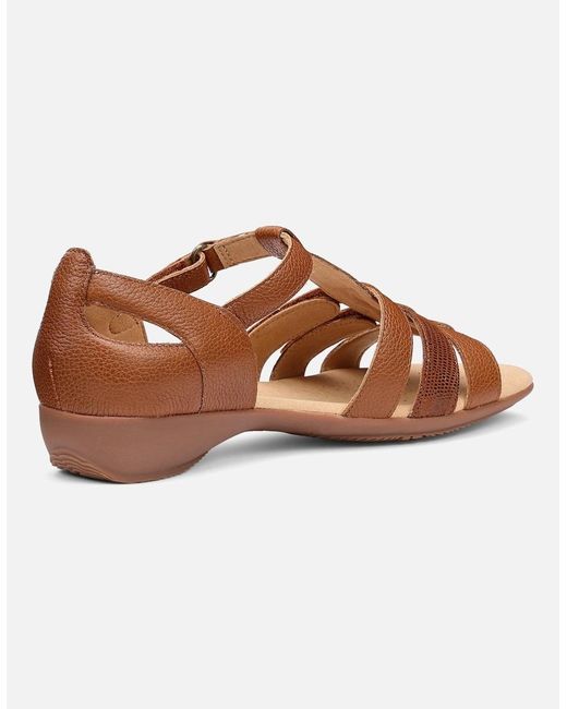 Hotter Brown Solei Wide Sandals