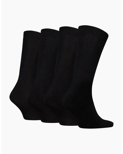 Calvin Klein Black 4-Pack Premium Combed Cotton Socks Gift Box for men