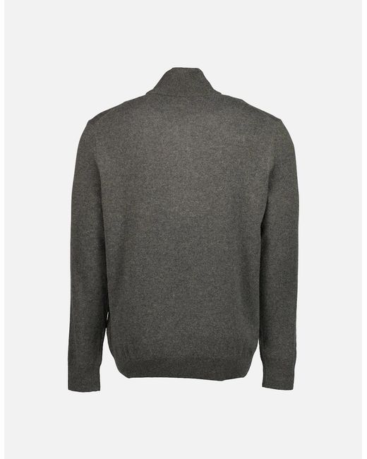 Ralph Lauren Gray Merino Wool Quarter Zip Jumper for men