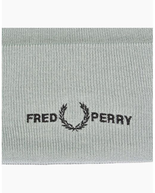 Fred Perry Gray Graphic Logo Beanie