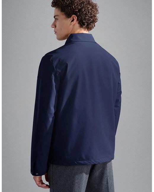 Paul & Shark Blue Typhoon Re-4X4 Stretch Shacket for men