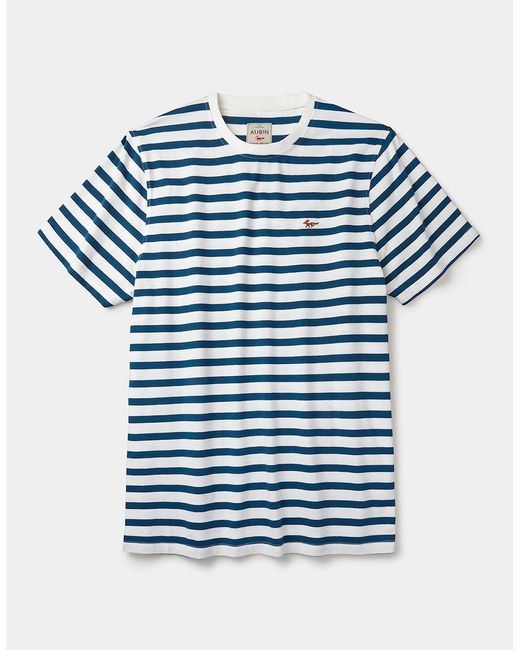 aubi Blue Fore Striped Tee for men