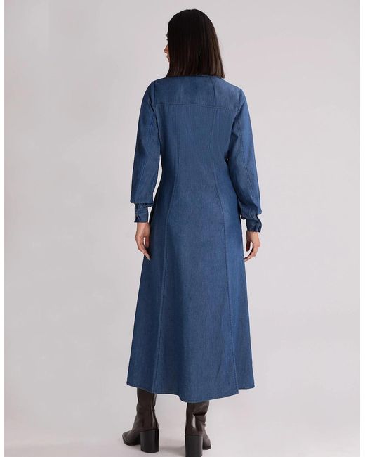 Ro&zo Green Long Sleeve Denim Shirt Dress