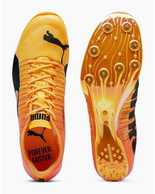 PUMA Orange Evospeed 400 Nitro 2 Track Running Spikes for men