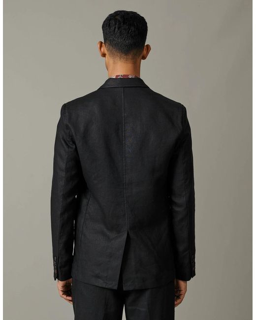 aubi Gray Belvedere Relaxed Linen Jacket for men