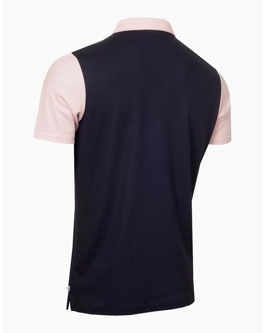 Calvin Klein Blue Embroidered Lacoste Lettering Collared Polo Shirt for men