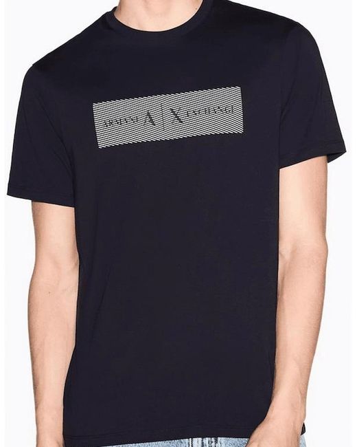 ARMANI EXCHANGE Blue Slim Fit Graphic Logo T-Shirt for men