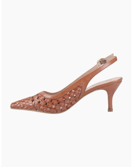 Hush Puppies Brown Dalia Kitten Slingback Court Shoes