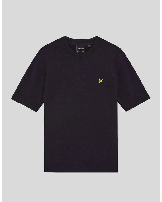 Lyle & Scott Blue Relaxed Fit Knitted T-Shirt for men