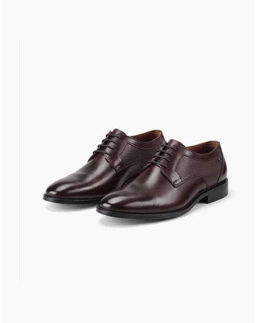 Base London Brown London Dome Derby Shoes for men