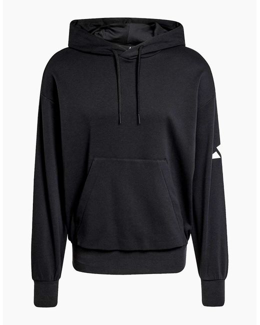 Adidas Blue Hooded Neck Oversize Fit Sweatshirt With Kangaroo Pocket for men