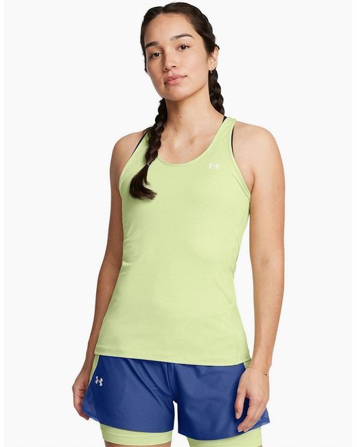 Under Armour Yellow Armour Tech Mesh Racer Tank Gym Vest
