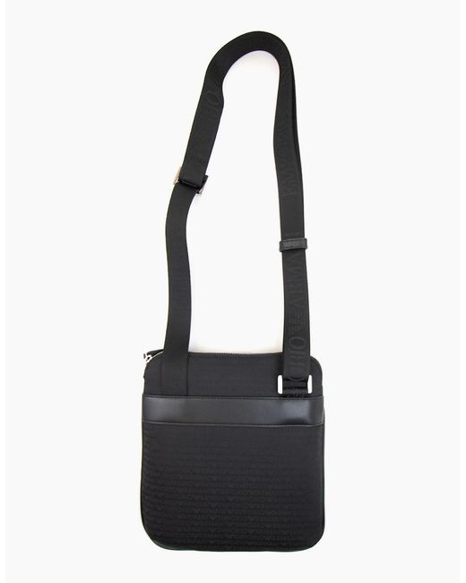 Emporio Armani White Flat Shoulder Bag for men