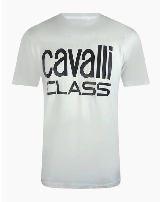 Roberto Cavalli Gray Cavalli Class Bold Brand T-Shirt for men