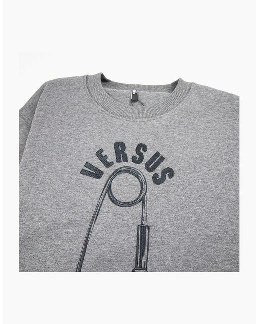 Versus  Gray Versace Versus Safety Pin Sweatshirt for men