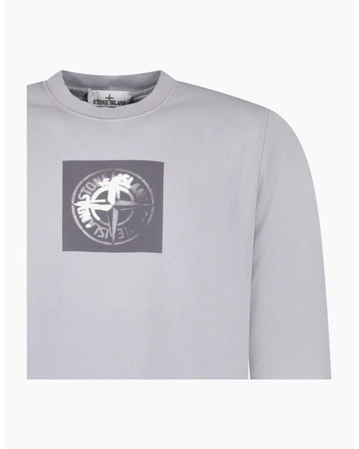 Stone Island Gray Institutional One Print Sweatshirt for men