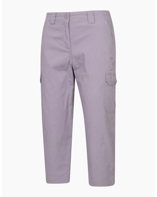 Mountain Warehouse Purple Ladies Coastal Stretch Capri Cargo Trousers