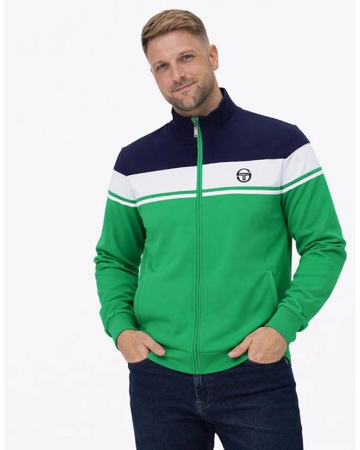Sergio Tacchini Green Damarindo Track Top Jacket Maritime//Fern for men