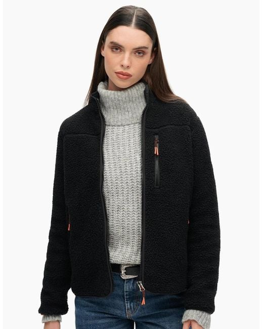 Superdry Black Outdoor Full Zip Fleece