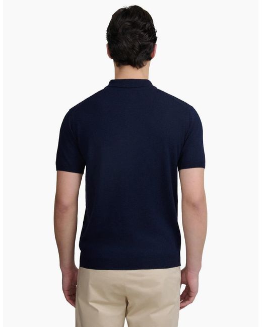 Sandbanks Blue Colour Stripe Knitted Zip Polo S1-26 for men