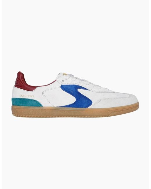 Skechers Blue Hotshot For The Win Leather Light/Multi Trainers