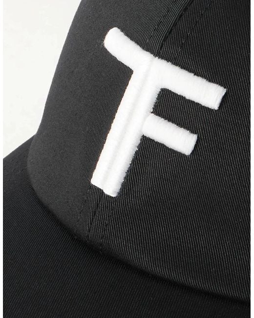 Tom Ford Black Canvas + Smooth Leather Cap for men