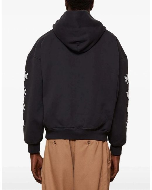 Rhude Blue Relaxed-Fit Graphic Hooded Sweatshirt for men