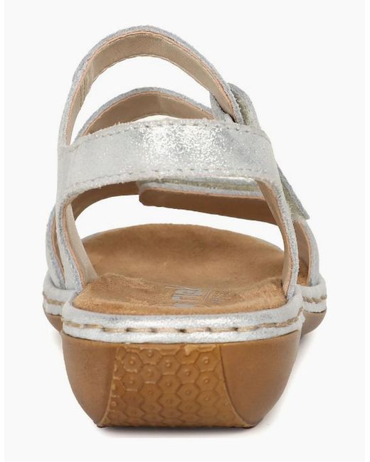 Rieker White Sphere Riptape Sandals