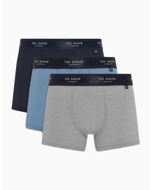 Ted Baker Gray 3-Pack Coloured Boxer Trunks for men