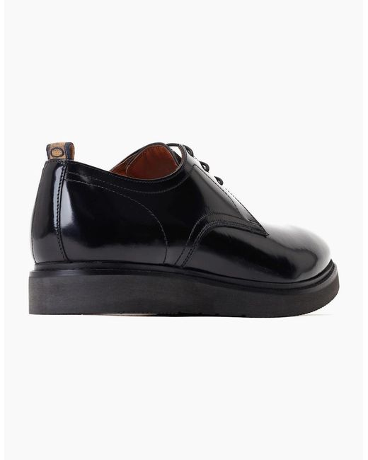 Base London Black Roly Plain Toe Derby Shoes for men
