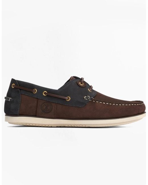 Barbour White Wake Boat Shoes for men