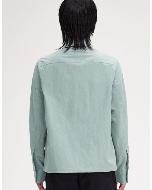 Fred Perry Blue Zip-Through Overshirt for men