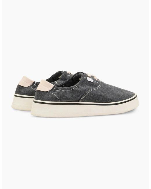 AMI Black Washed Canvas Tennis Sneakers for men