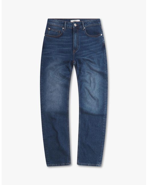Vingt Quatre Denim Blue Vingt Quatre Taper Fit Mid Jeans for men