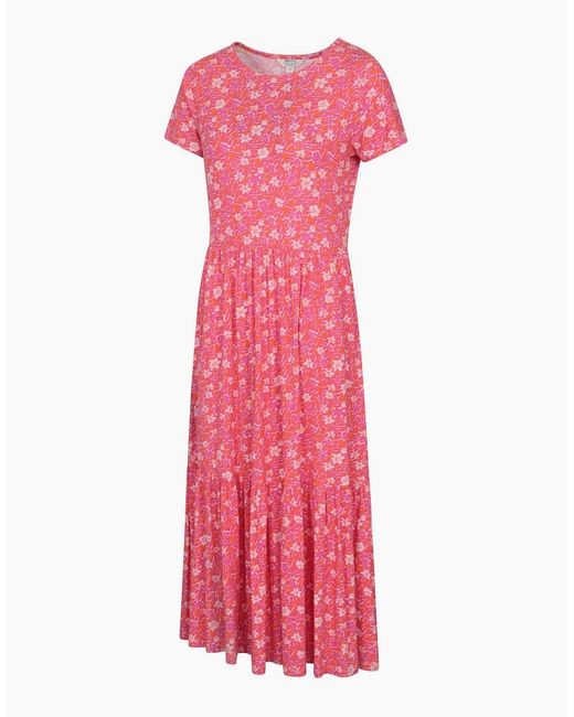 Mountain Warehouse Pink Ladies Sardinia Floral Tiered Dress