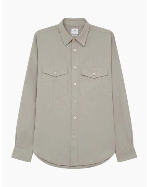 Paul Smith Gray Ps Ls Casual Fit Shirt 74 Smoke for men