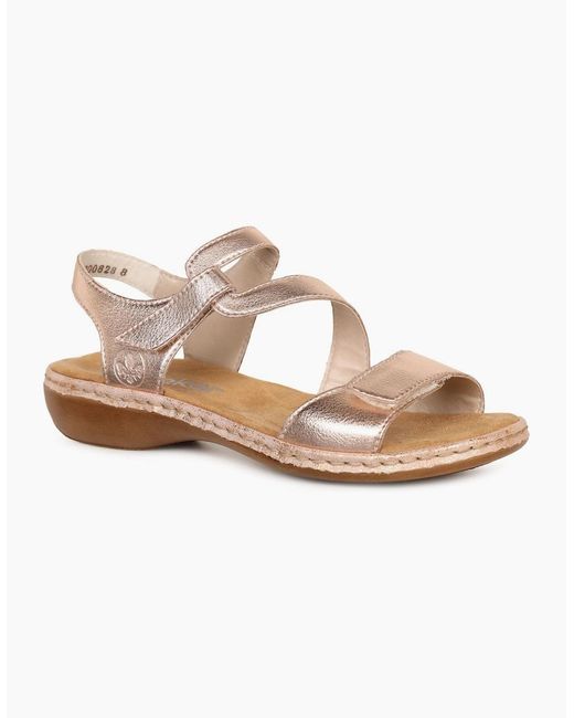 Rieker White Sphere Riptape Sandals