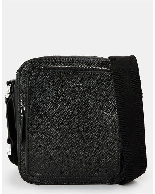 Boss Black Moon Textured Cross Body Bag With Tone Hardware for men