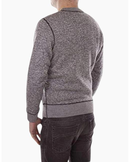 DIESEL Gray S Real Felpa Sweatshirts Pull On Casual Crew Neck Long Sleeve Jumper for men