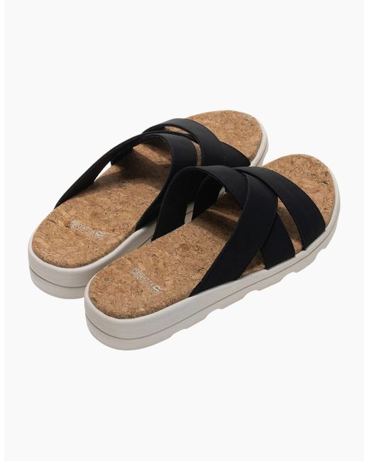 Regatta Brown Ladies Cassie Leopard Pattern Sandals