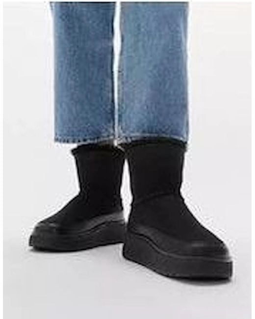 Fitflop Black Gen-Ff Mini Double-Faced Shearling Boots